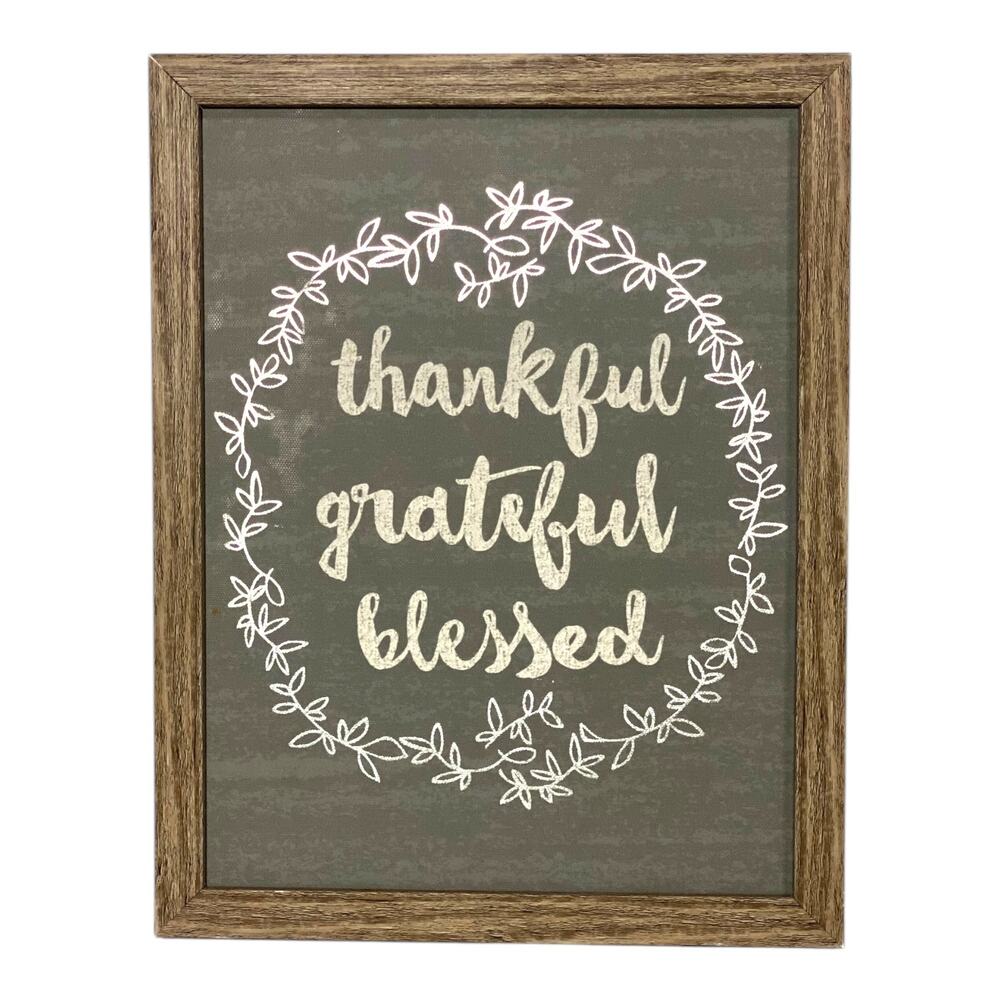 Colleen Karis Designs Thankful Grateful Blessed Wood Sign 11"x14"x1"